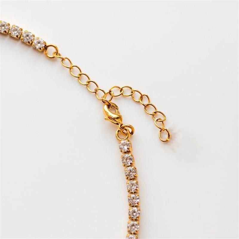 Zircon claw collarbone chain color preservation accessory minimalist style bracelet does not fade