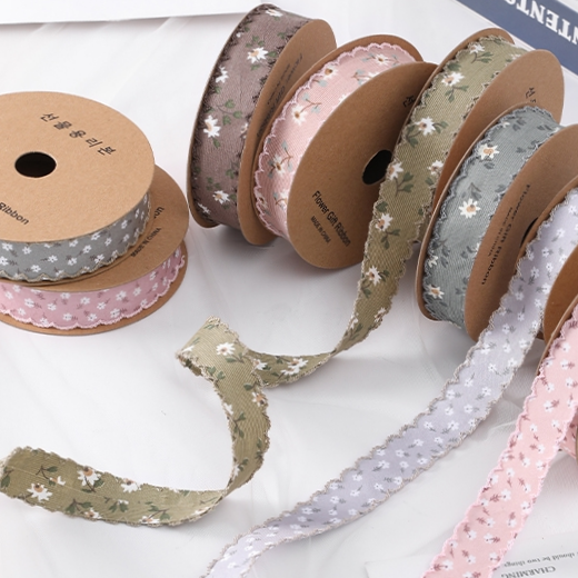 Feather grass ribbon ribbon Korean ~ Thread tape DIY making 1 cm 3 special ribbon lace polyester thread gray bright red printing English alphabet printing five-pointed star screen printing Heat transfer digital printing Oh wii