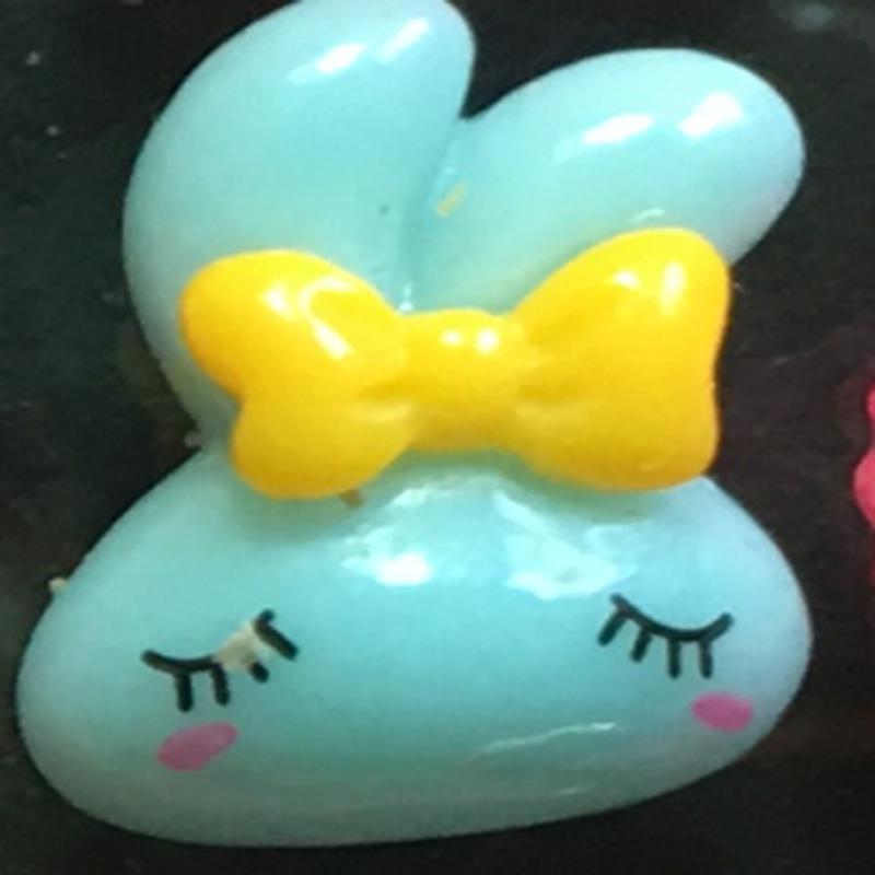 贴片儿童个性食玩玩具立体网红卡通创意手饰品耳环兔子树脂配件