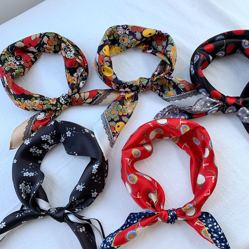National Wind Mulberry Silk Scarf Headband Small Square Scarf Fresh And Lovely Accessories All Match Series