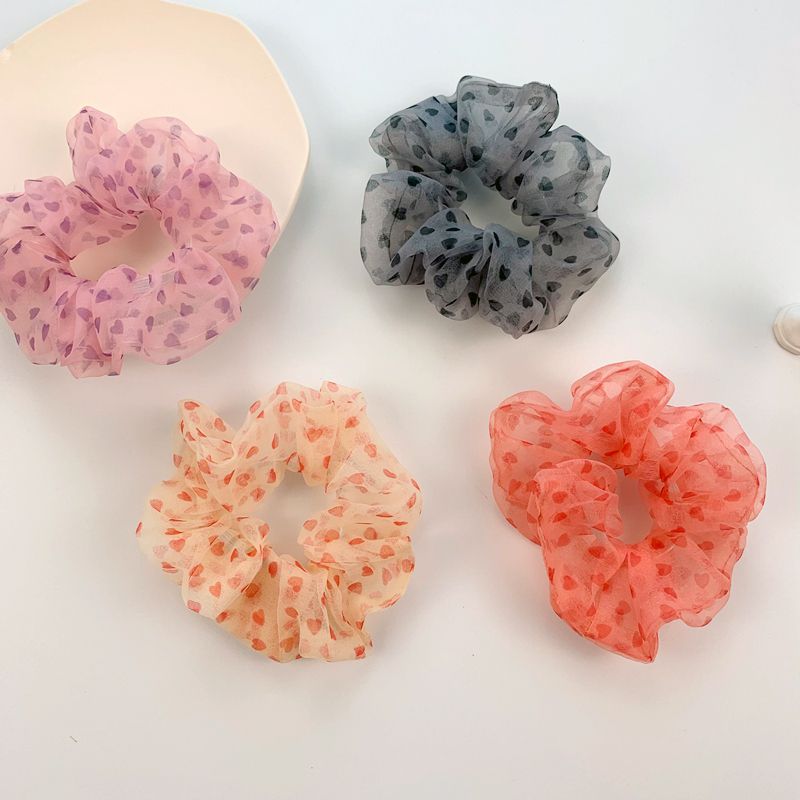 Mesh And Heart Scrunchie