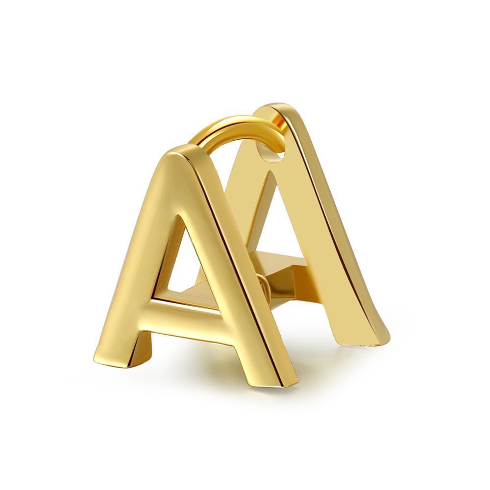 English letter ear buckles, name letter earrings and earrings do not fade details Picture