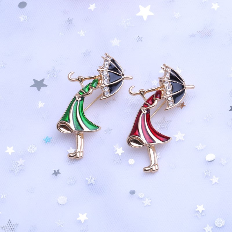 厂家直销外贸热销滴油撑伞雨衣胸针西装毛衣配饰详情图4