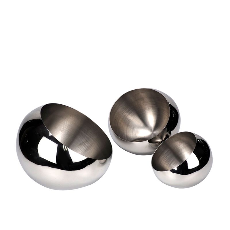 Stainless steel beveled bowl, bright spherical multi-purpose bowl details Picture
