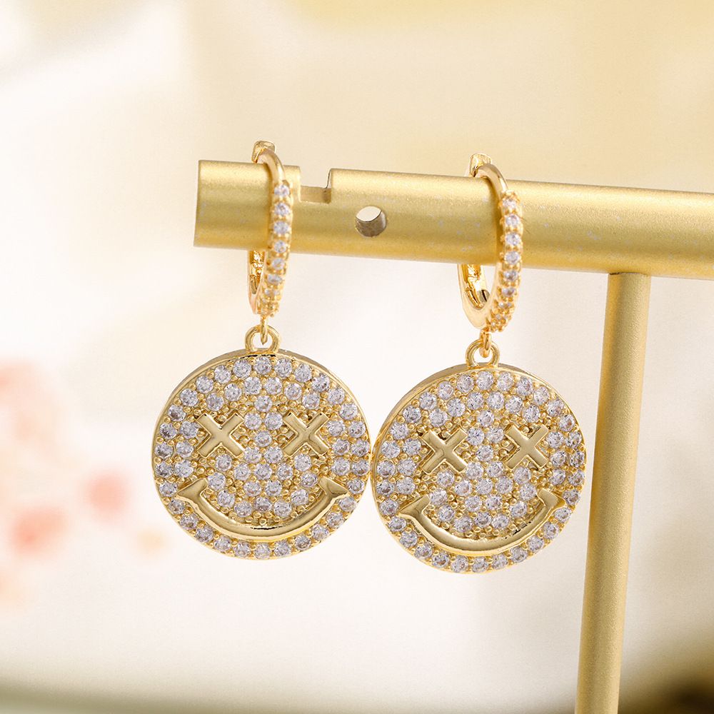 ns Wind Full diamond smiling face earrings and accessories, cute smile earrings that do not fade Application Scenario