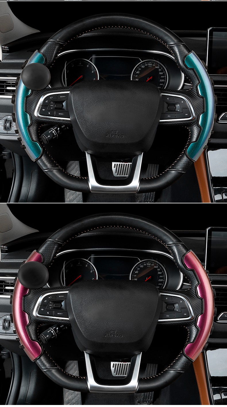 Car Steering Wheel Non-Slip Card Sleeve With Power Ball Steering Wheel Sleeve Auxiliary Steering Device For Car Silicone Particles undefined