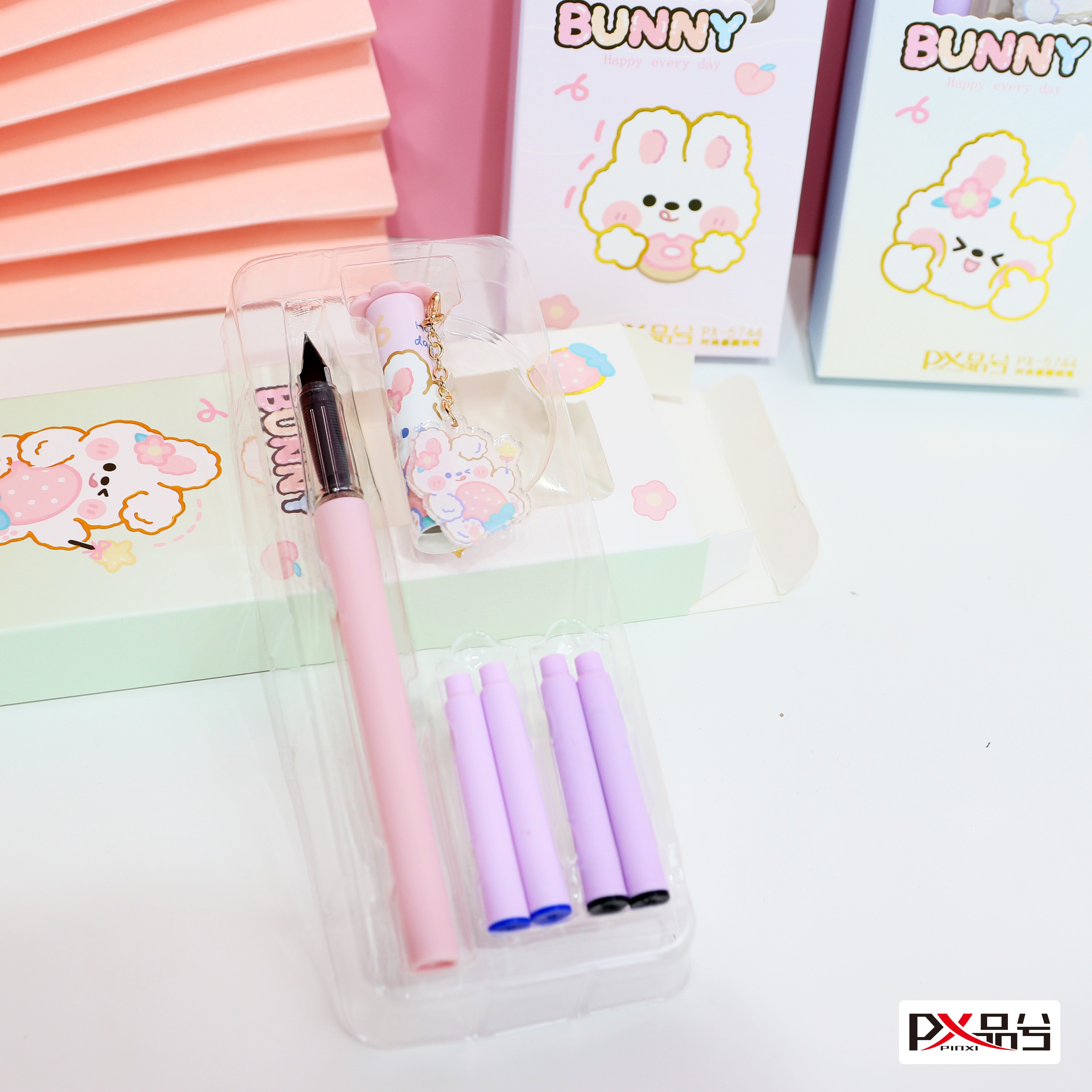 拨浪鼓笔行学生文具办公文化书写工具钢笔 品兮时尚钢笔PX-5744详情图2