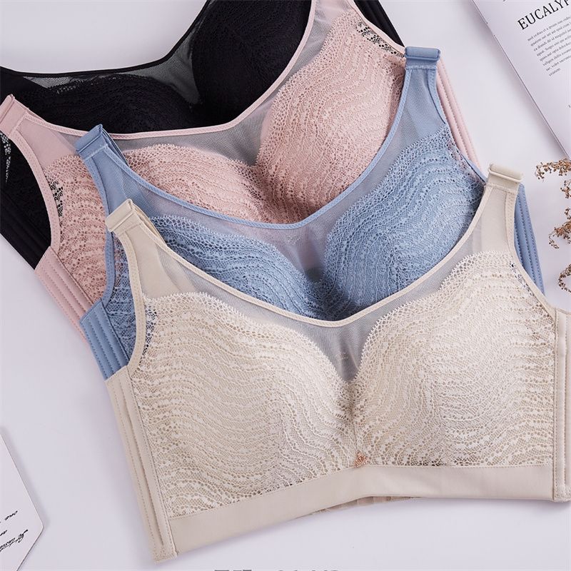 Ropa interior mujer sin argolas encaje malla sujetador cómodo transpirable ajuste tipo mujer sujetador 109