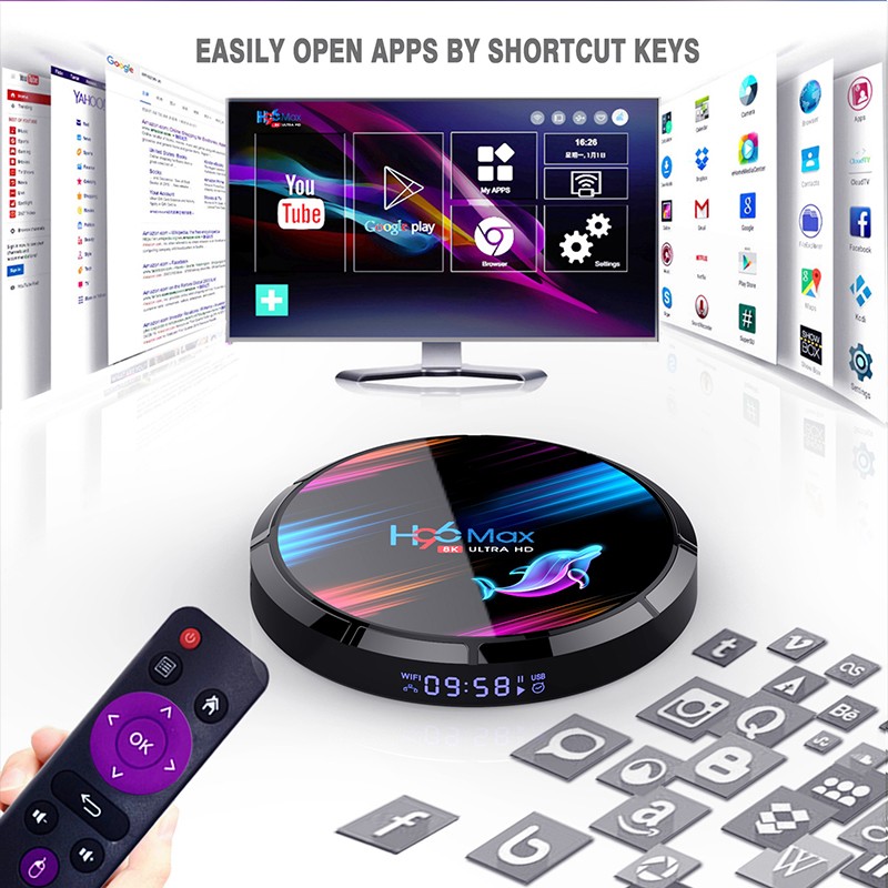 H96MAX X3 TV BOX S905X3 安卓9.0 5G WIFI X96 H96 网络机顶盒
