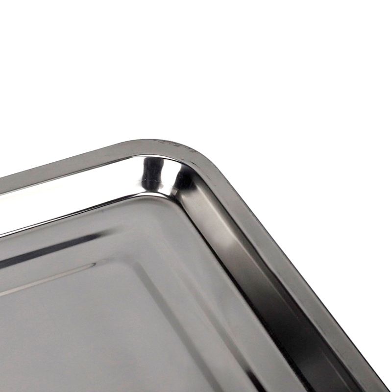 Stainless steel square plates, trays, vegetable plates, barbecue plates, rectangular plates, shallow plates, iron plates Item Picture