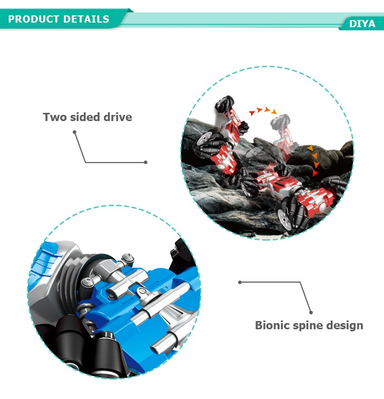 The dual-sided driving remote control side driving twist stunt car with programmable lighting does not include a watch remote control DY987-T9 detail image 2