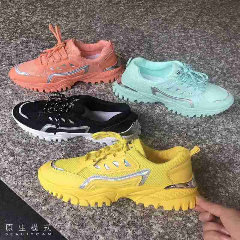 Breathable trend fly woven casual sports shoes lace-up multi-color shock-absorbing higher shoes men's shoes women's shoes board shoes coconut shoes wear cool non-slip shoes 44227-146 thumbnail