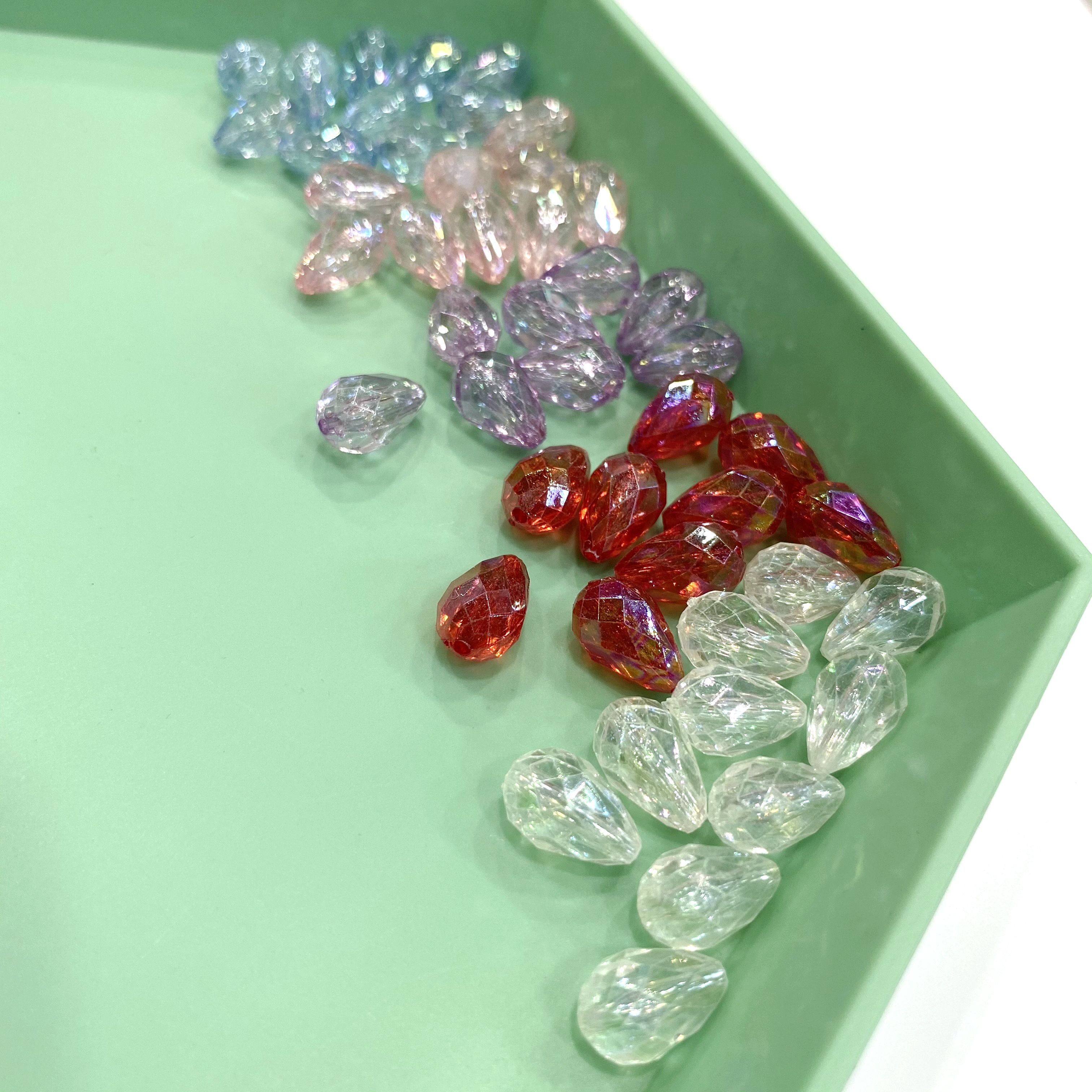 Transparent color-coated ab cut water drop diy ancient-style clothing, headwear, hairpin accessories details Picture