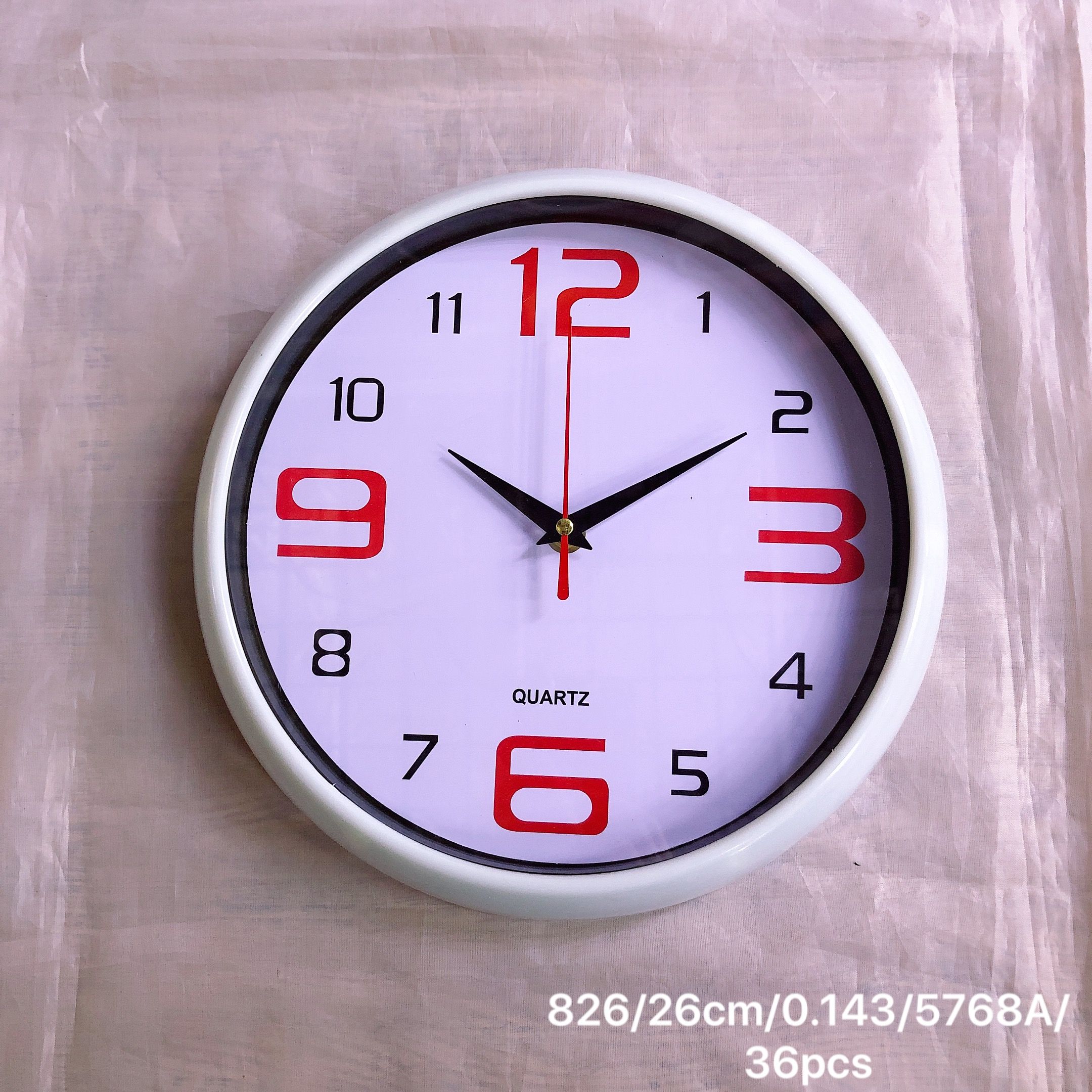 826# Wall clock, household clock, fruit, cartoon, digital, simple, circular, arc-shaped, 26cm wall clock Item Picture