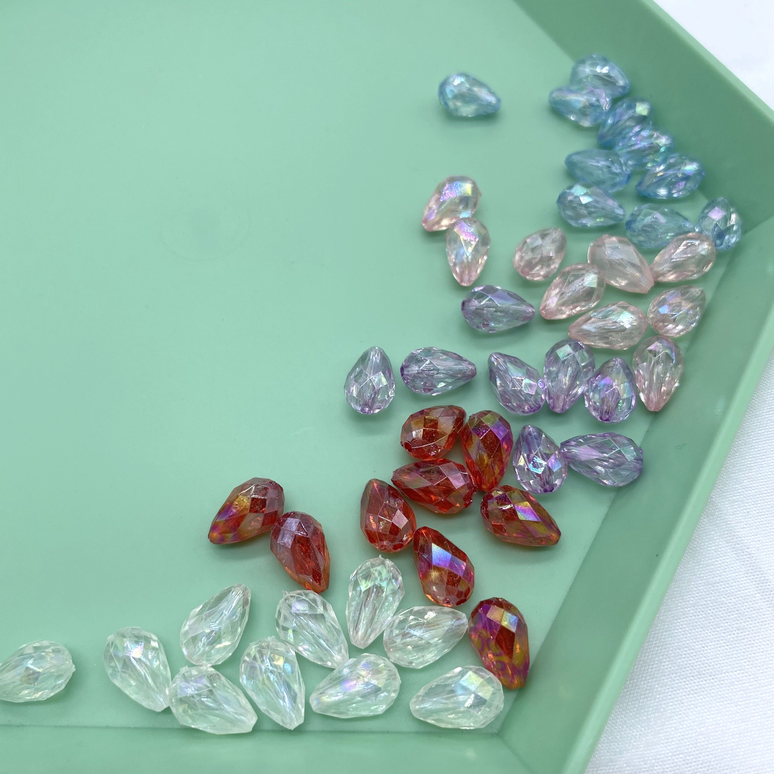 Transparent color-coated ab cut water drop diy ancient-style clothing, headwear, hairpin accessories Specification image