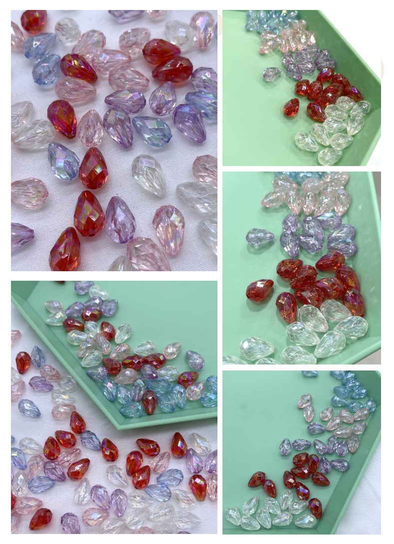 Transparent color-coated ab cut water drop diy ancient-style clothing, headwear, hairpin accessories pic 4