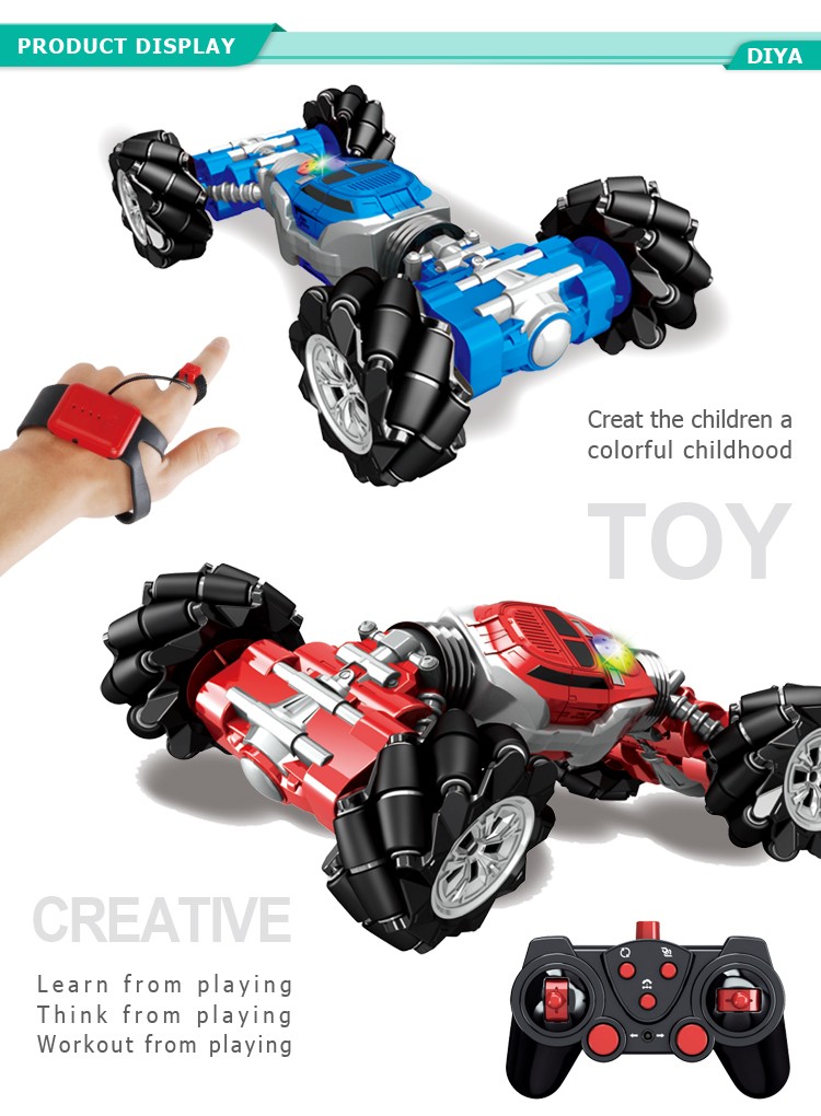The dual-sided driving remote control side driving twist stunt car with programmable lighting does not include a watch remote control DY987-T9 detail image 1