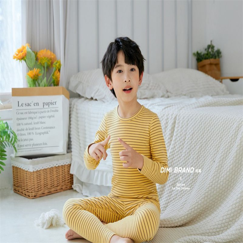 秋衣秋裤套装儿童纯棉保暖内衣薄款贴身秋冬季棉毛衫19