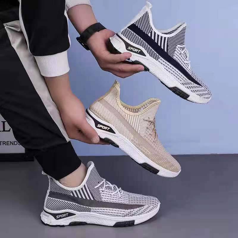 Breathable trend fly woven casual sports shoes lace-up multi-color shock-absorbing higher shoes men's shoes women's shoes board shoes coconut shoes wear cool non-slip shoes 44227-71 thumbnail