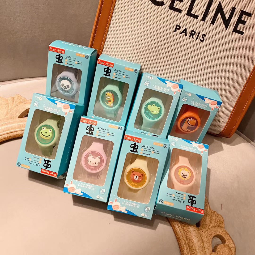 地摊神器儿童发光驱蚊手环发光硅胶卡通图案植物驱蚊虫叮咬详情9