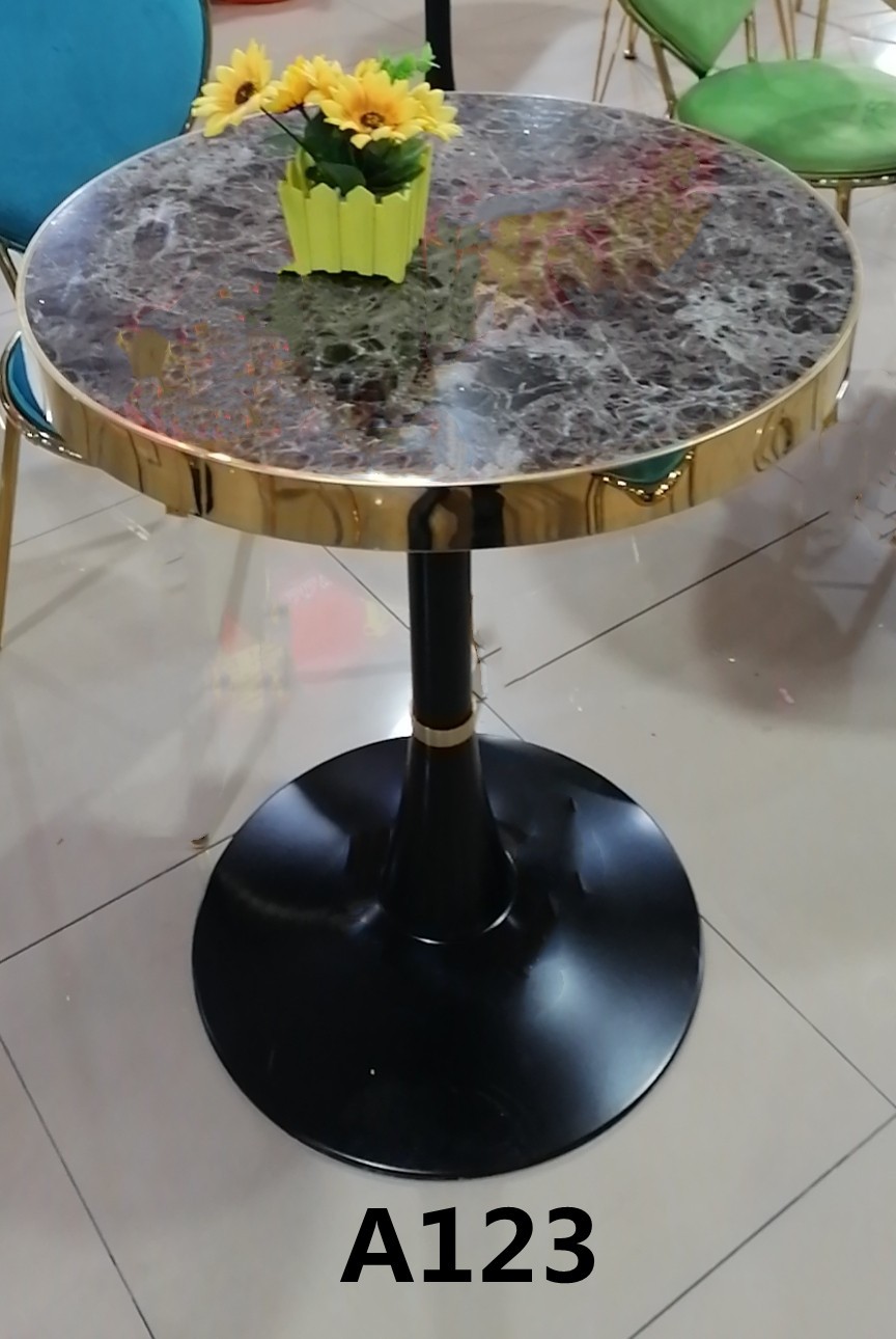 吕字家具-岩板桌子圆形茶几简约小户型餐桌极简洽谈桌创意办公桌子铁艺客厅详情12