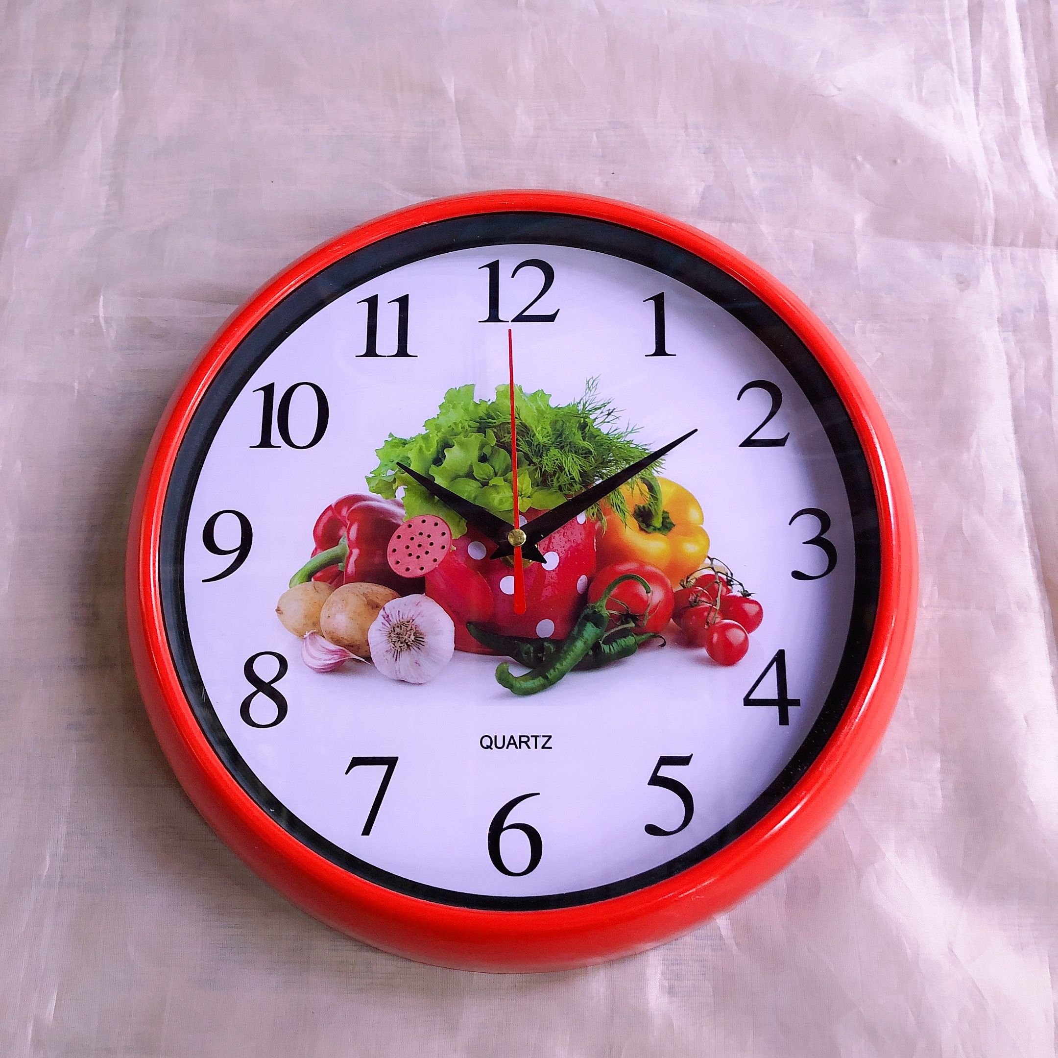 826# Wall clock, household clock, fruit, cartoon, digital, simple, circular, arc-shaped, 26cm wall clock Specification image