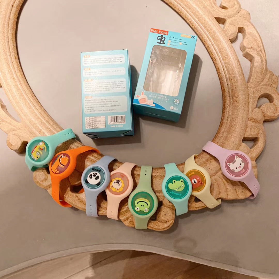 地摊神器儿童发光驱蚊手环发光硅胶卡通图案植物驱蚊虫叮咬详情6