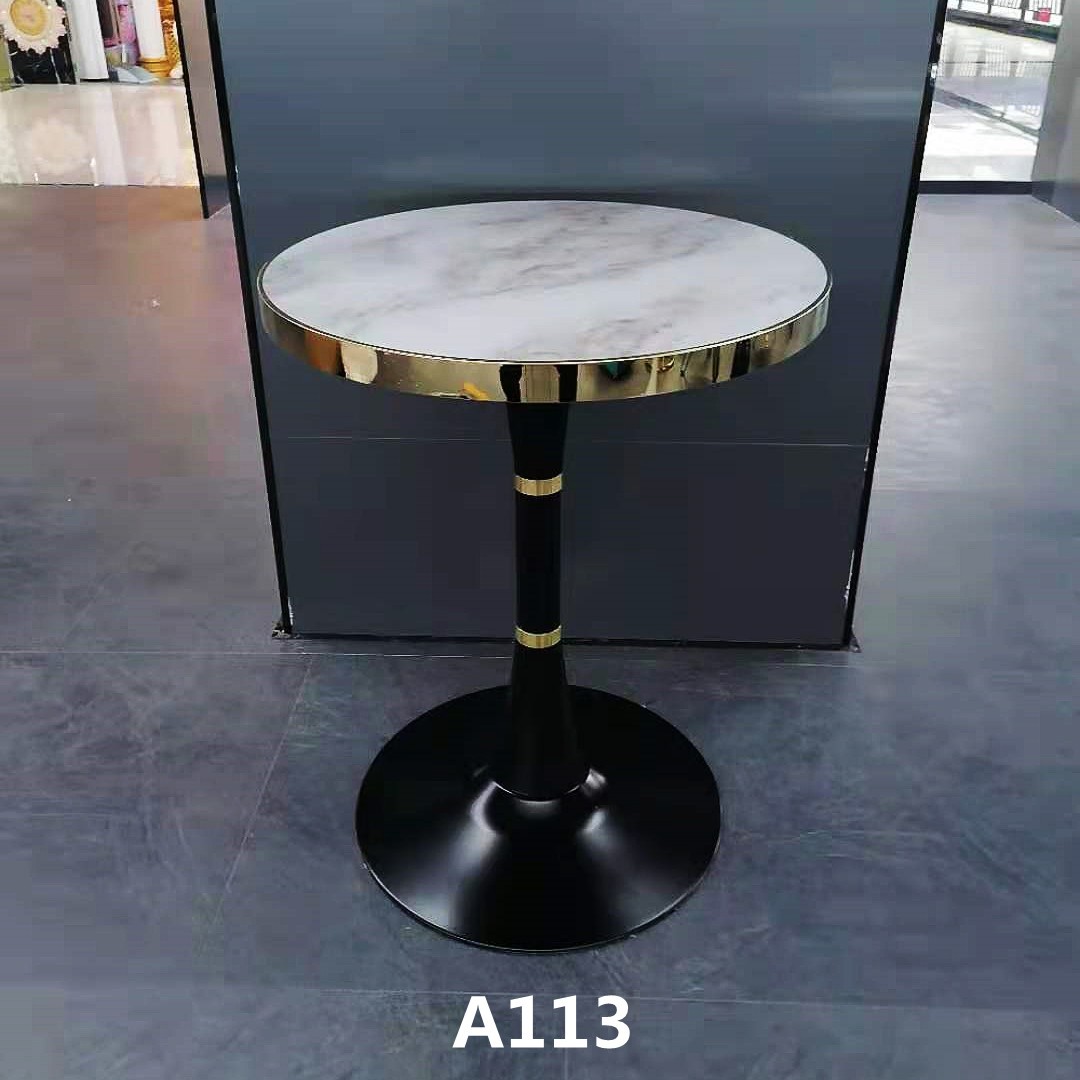 吕字家具-岩板桌子圆形茶几简约小户型餐桌极简洽谈桌创意办公桌子铁艺客厅详情2