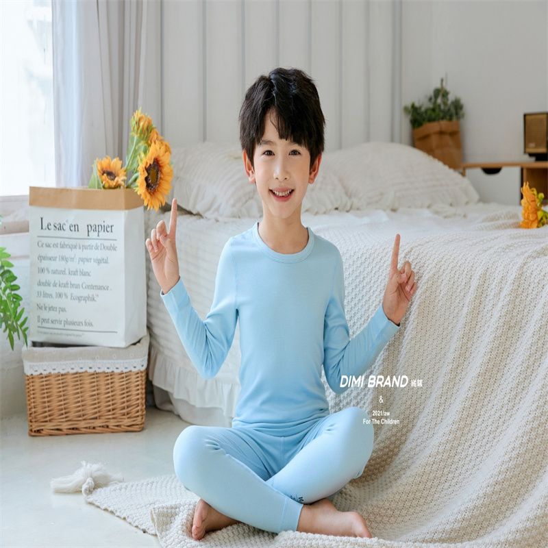 秋衣秋裤套装儿童纯棉保暖内衣薄款透气贴身秋冬季棉毛衫19