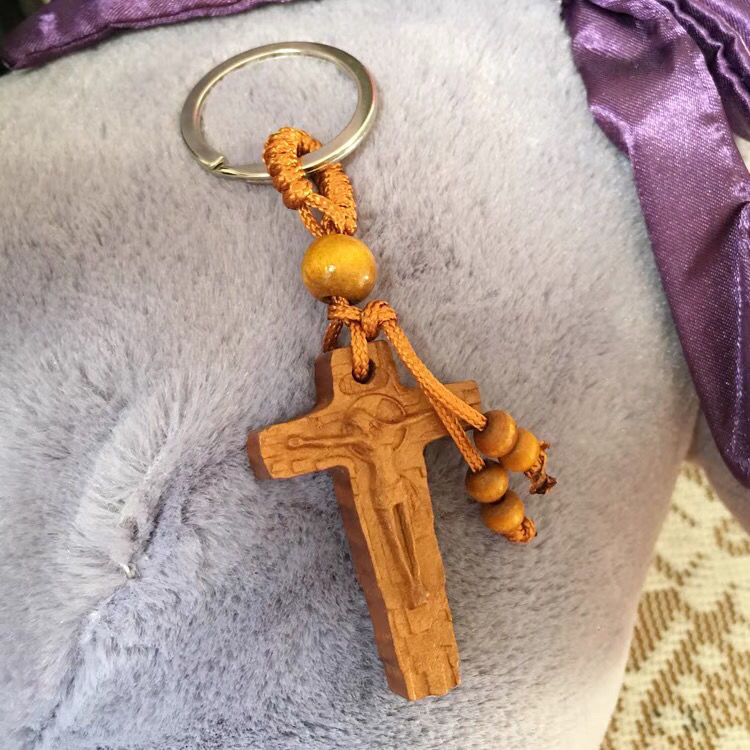 Wooden cross keychain series mixed 23