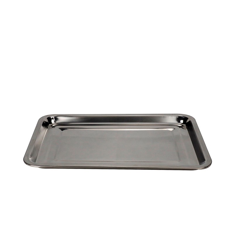 Stainless steel square plates, trays, vegetable plates, barbecue plates, rectangular plates, shallow plates, iron plates detail image 2