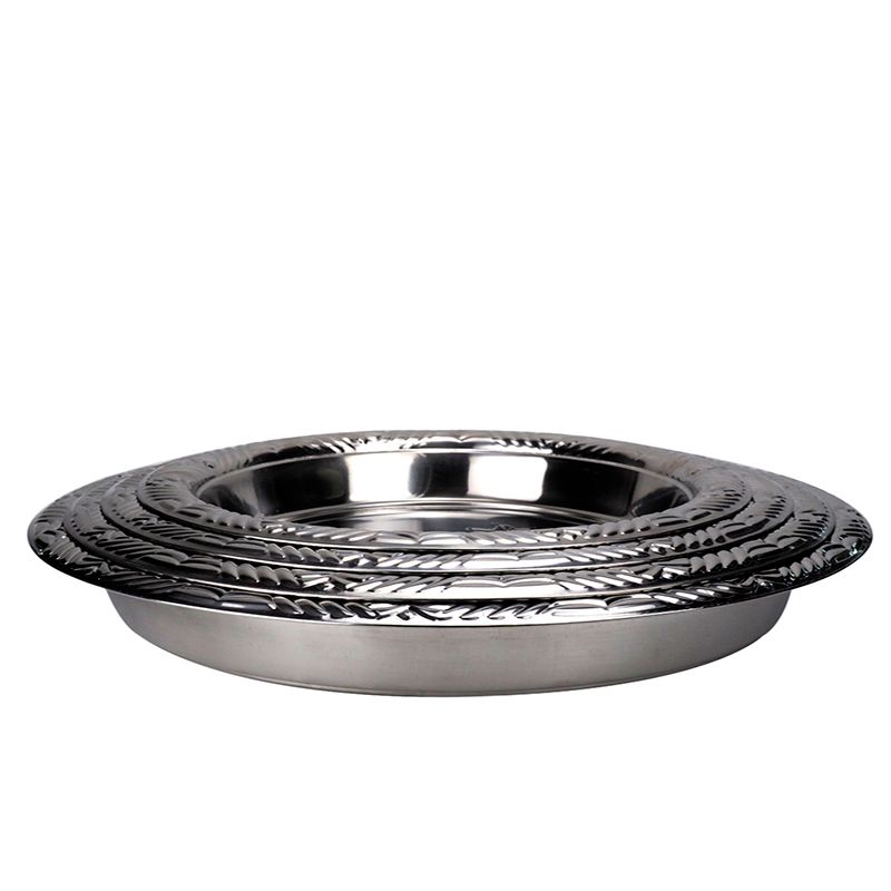 不锈钢美式加深 枫叶盘 水果盘