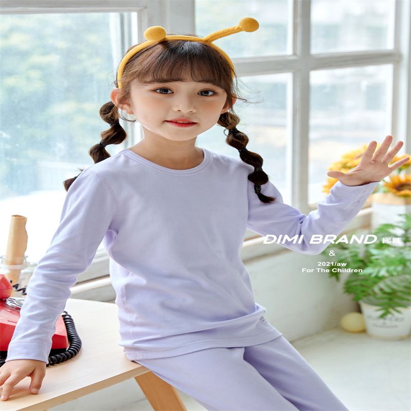 秋衣秋裤套装儿童纯棉保暖内衣薄款全棉秋冬季棉毛衫4