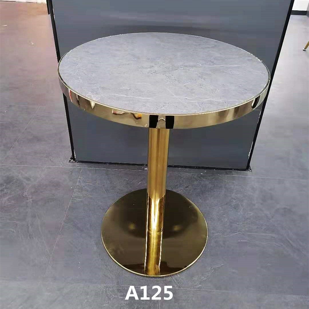 吕字家具-岩板桌子圆形茶几简约小户型餐桌极简洽谈桌创意办公桌子铁艺客厅