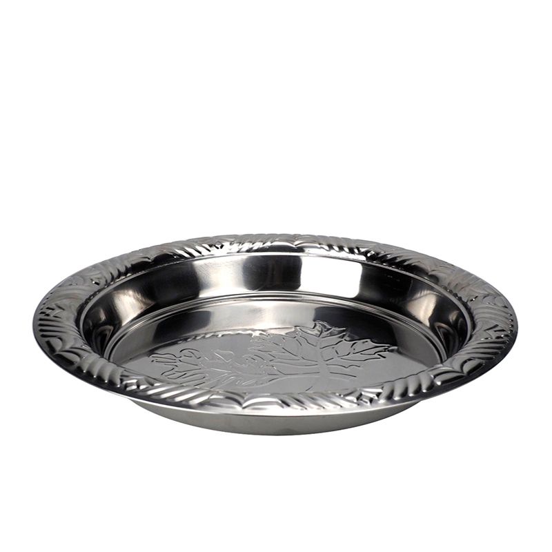 不锈钢美式加深 枫叶盘 水果盘产品图