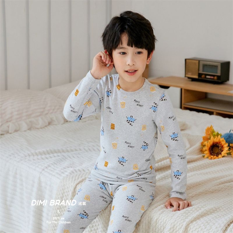 秋衣秋裤套装儿童纯棉保暖内衣薄款不加绒秋冬季棉毛衫6