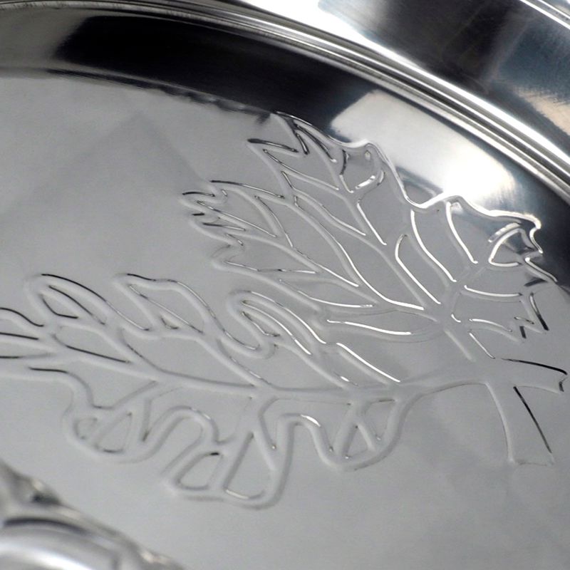 不锈钢美式加深 枫叶盘 水果盘白底实物图