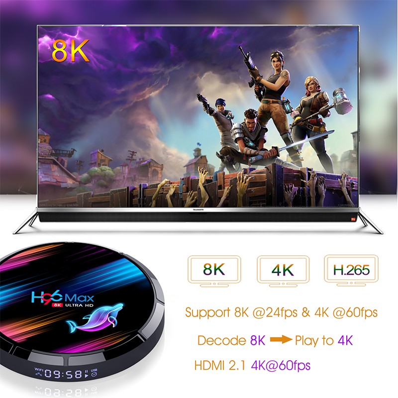 H96MAX X3 TV BOX S905X3 安卓9.0 5G WIFI X96 H96 网络机顶盒