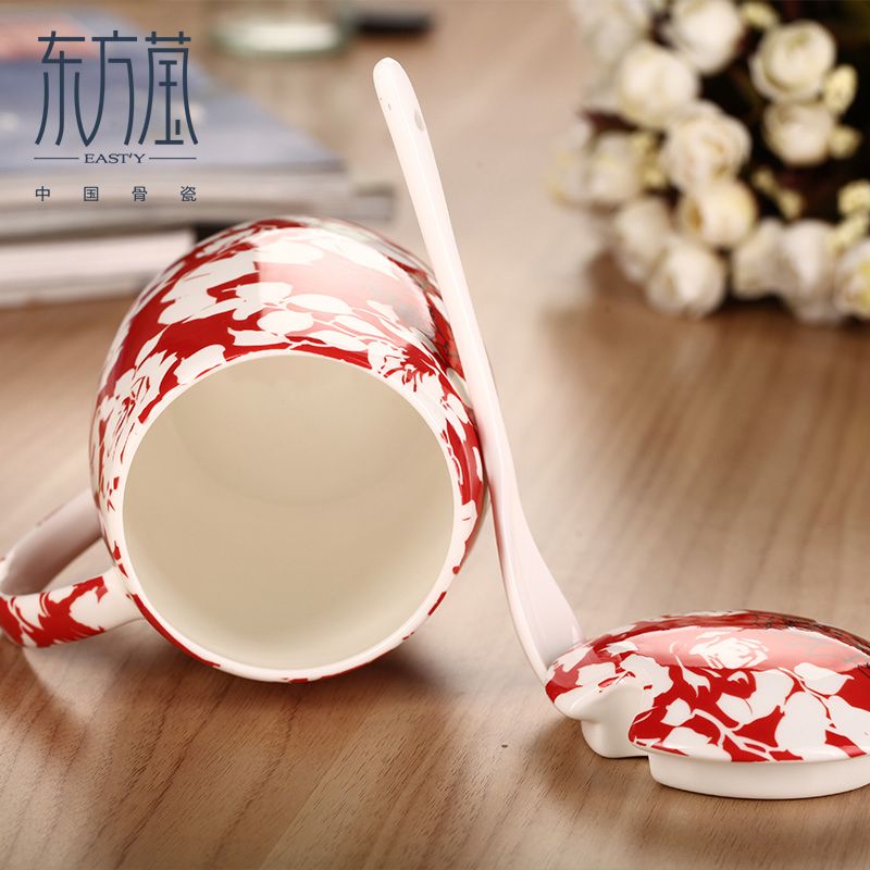 Ceramic cups, bone China cups, water cups, tea cups, single cups, waist drum cups, European country-style floral cups, internet-famous cups, coffee cups Specification image