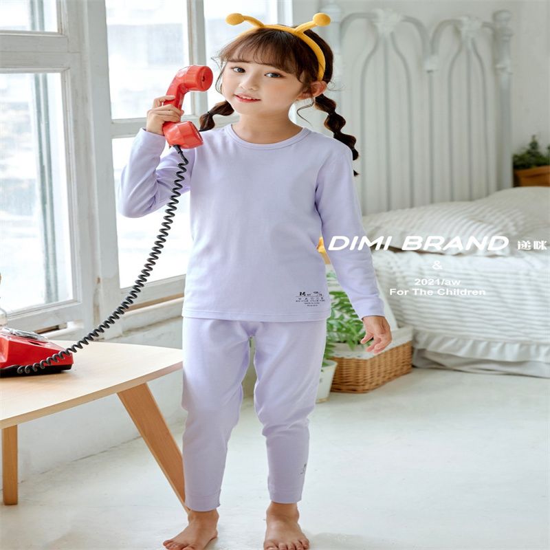 秋衣秋裤套装儿童纯棉保暖内衣薄款夹棉秋冬季棉毛衫16