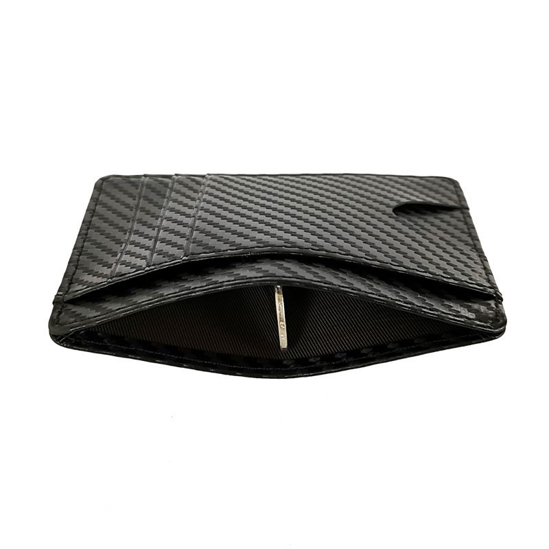 New Carbon Fiber Card Bag Rfid Thin Men's Multi-Card Bag Mini Short Coin Wallet Card Cover Specification drawing