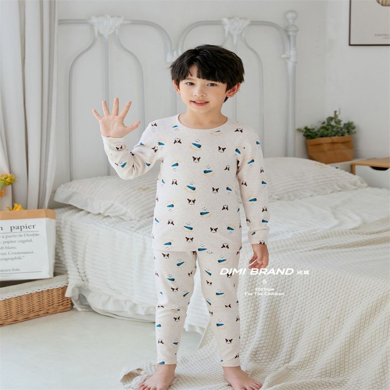 秋衣秋裤套装儿童纯棉保暖内衣薄款舒适秋冬季棉毛衫11