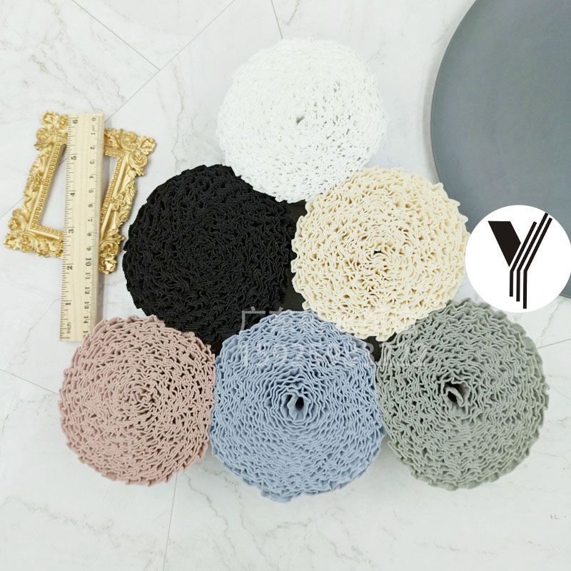 Factory Direct Sales 6Cm Wooden Ear Lace Bag With Half Ruffled Waistband Elastic Skirt Hem Garment Accessories Item Picture