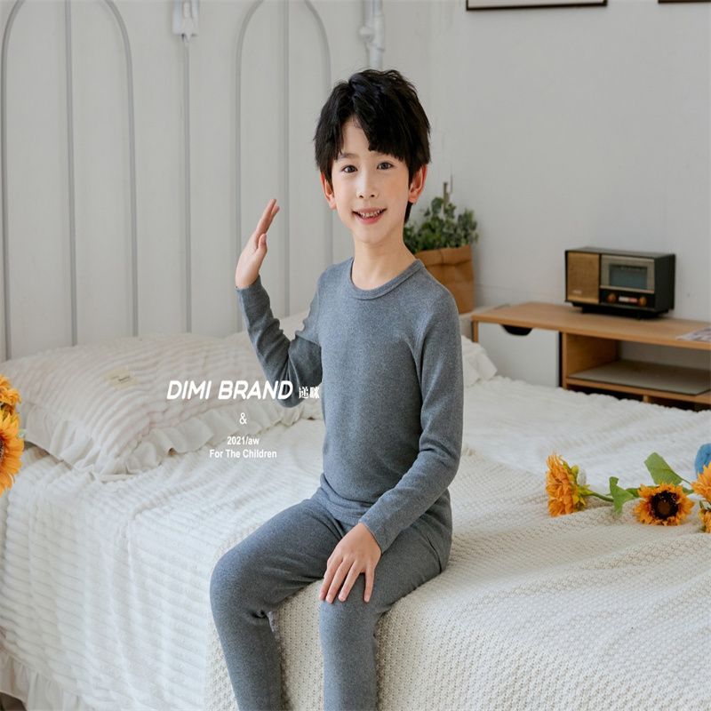 秋衣秋裤套装儿童纯棉保暖内衣薄款全棉秋冬季棉毛衫3