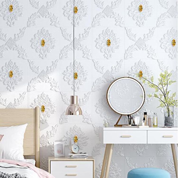 Self-adhesive wall sticker 3D wall sticker European pattern bedroom, living room and office with soft installation anti-collision moisture-proof DIY wall paste 70cm*70cm thumbnail