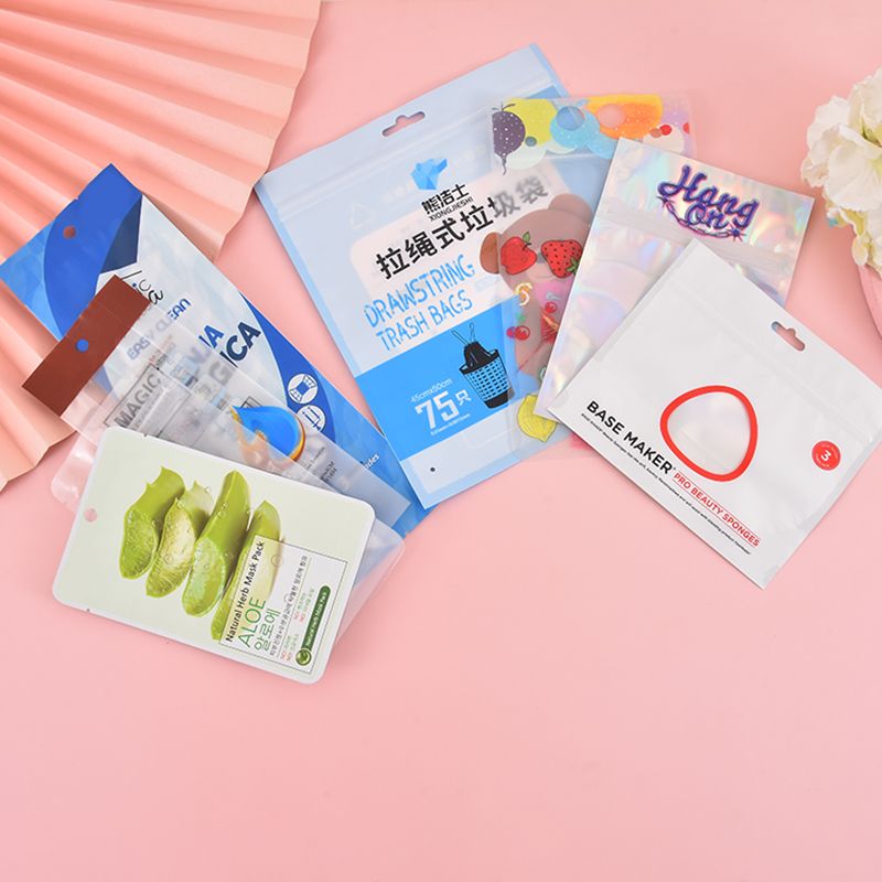 Customized aluminum film color-printed matte film composite bags, mask packaging bags, factory direct sales, three-side sealed self-sealing bags details Picture