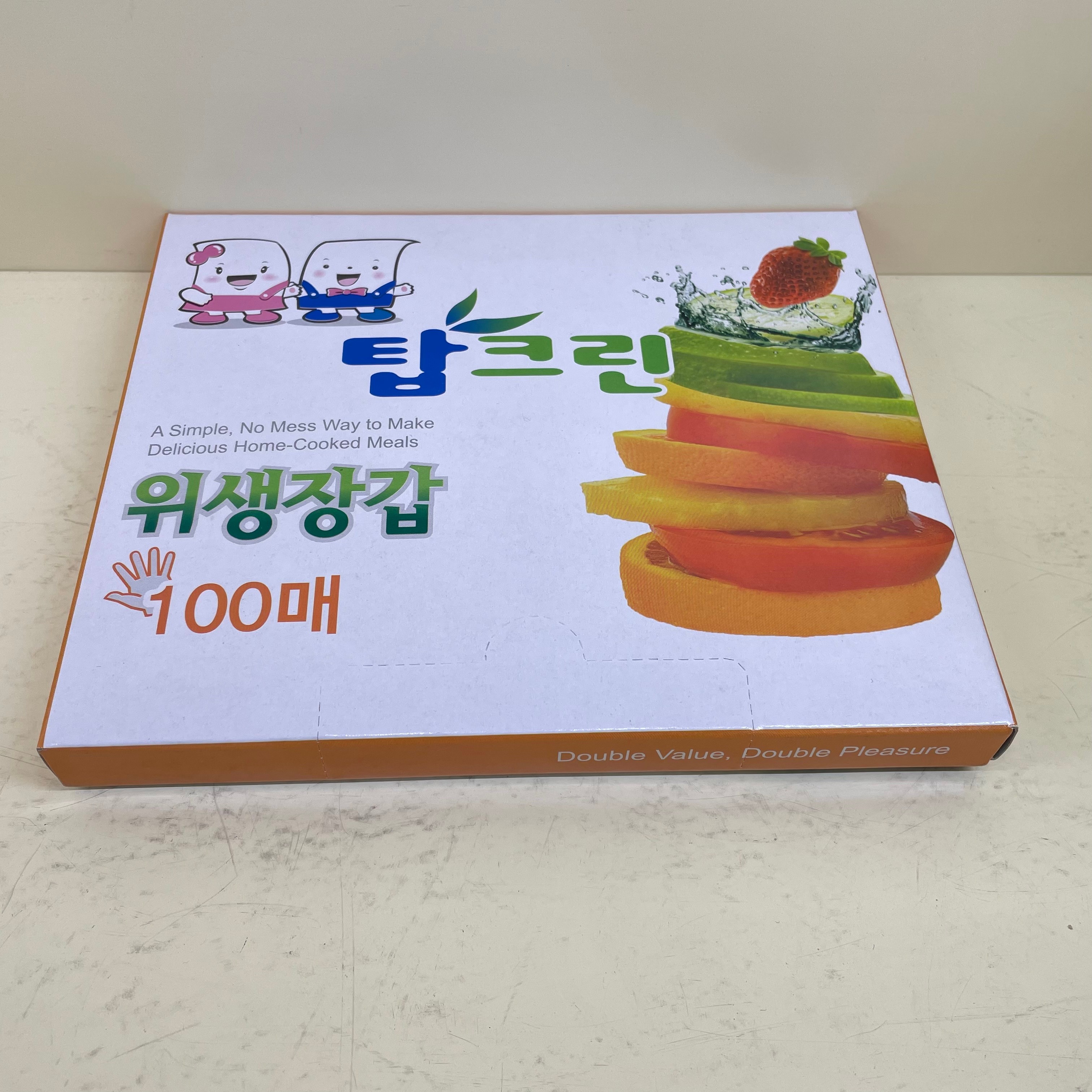 100 pieces of transparent thickened PE film gloves for kitchen and catering imported from South Korea detail image 4