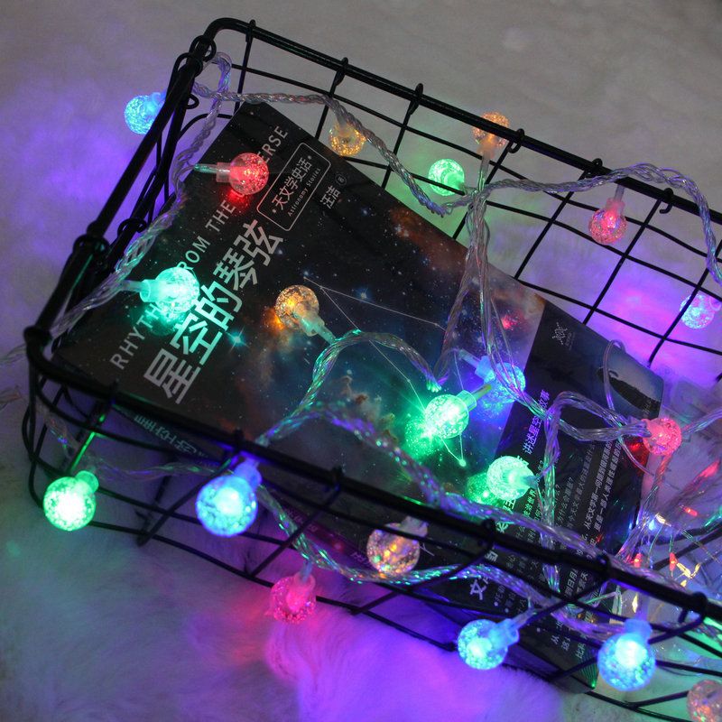 LED spherical light strings, outdoor Christmas and festival colorful lights, starry sky, wedding and birthday decorative string lights Application Scenario