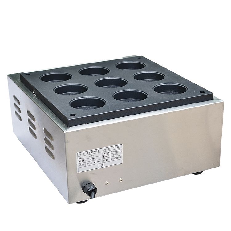 FY-9B commercial aluminum plate patterned baking machine for nine-hole electric red bean cake, Taiwanese wheel cake snack machine Specification image