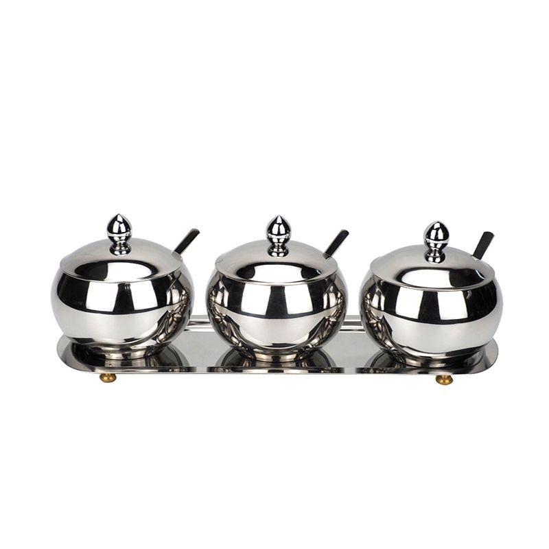 304 stainless steel three-flavor seasoning box, seasoning rack, household seasoning jar, monosodium glutamate and chicken essence jar, enlarged and thickened